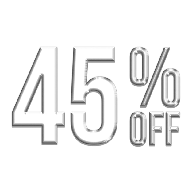 45 Percent Discount Offers Tag with Silver Style Design