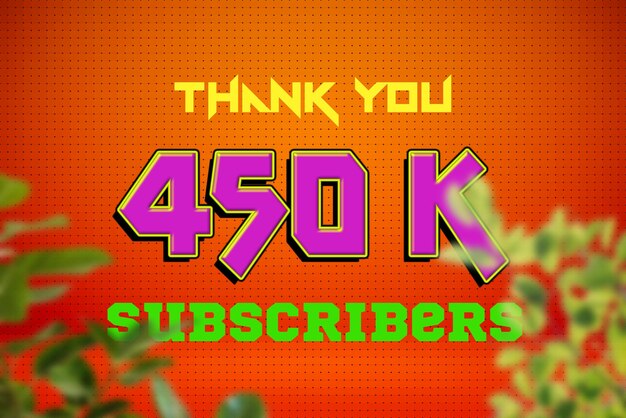 450 K subscribers celebration greeting banner with game design