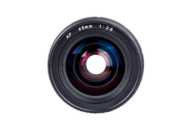 45mm Reflex Camera lens from front Studio shot