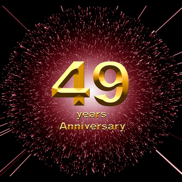 Photo 49 anniversary golden numbers on a festive background poster or card for anniversary