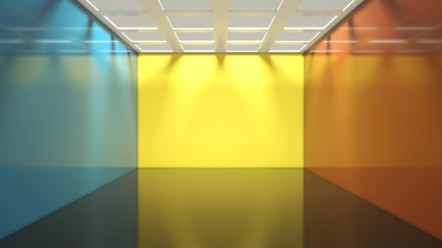 4d render Multicolored room