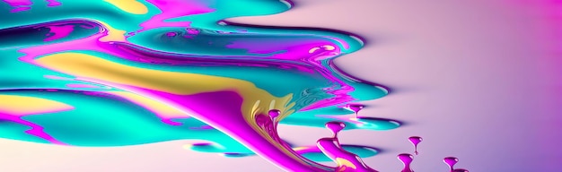 4k abstract colorful background with a wave liquid paint Generative AI