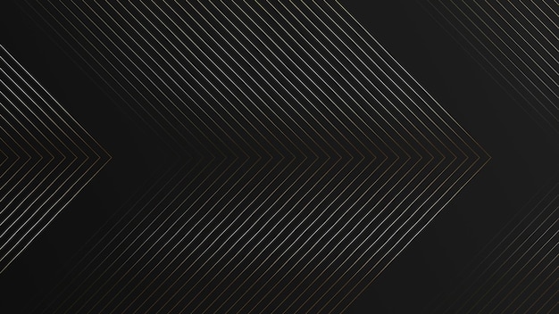 4k Abstract luxury black grey gradient backgrounds with animated golden metallic stripes Elegant horizontal banner Copy space Dark backdrop 3D