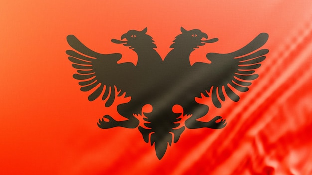 4k high resolution Albania flag wallpaper background realistic 3D rendering 160