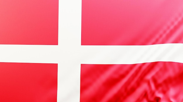 4k high resolution Denmark flag wallpaper background realistic 3D rendering 180