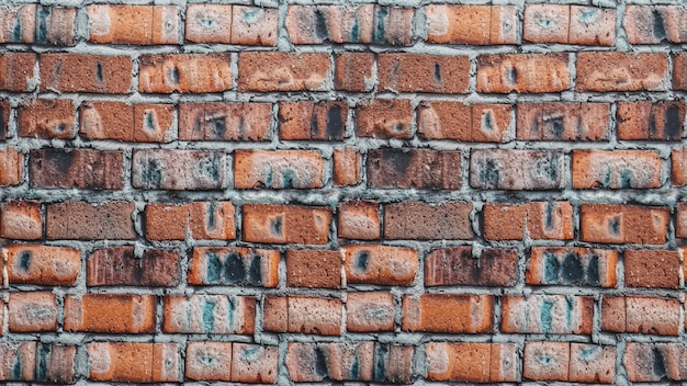 4k high resolution dirty orange  wall brick wallpaper background  realistic 3D rendering 014