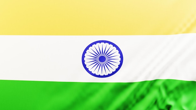 4k high resolution India flag wallpaper background realistic 3D rendering 176