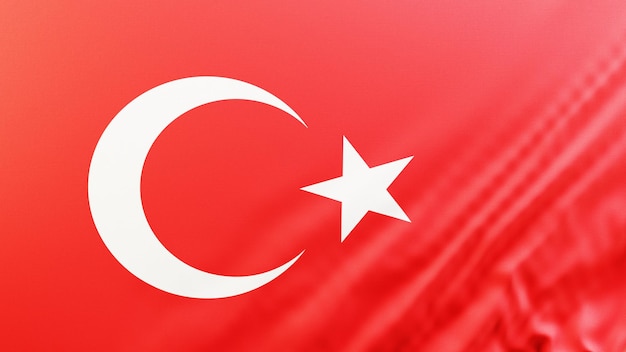 4k hoge resolutie turkije vlag wallpaper achtergrond realistische 3d-rendering 201