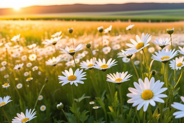 Photo a 4k image of white flowers and sun