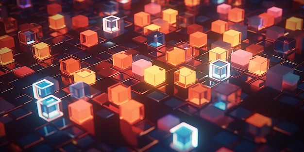 Photo 4k isometric cubes background