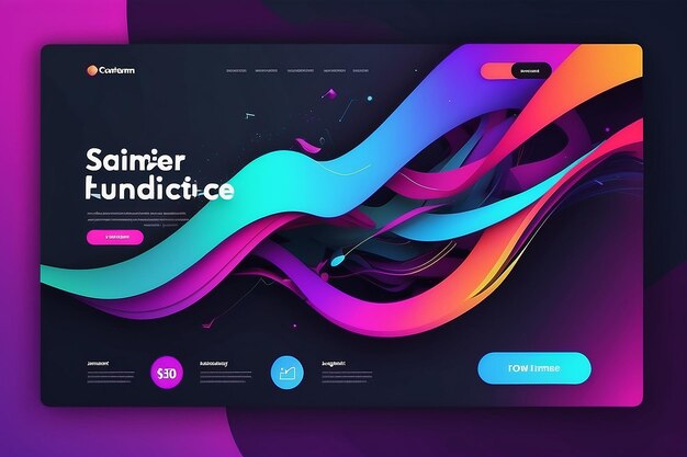 4K Landing Page Template Abstract dynamic modern futuristic multi colored simple for website template background