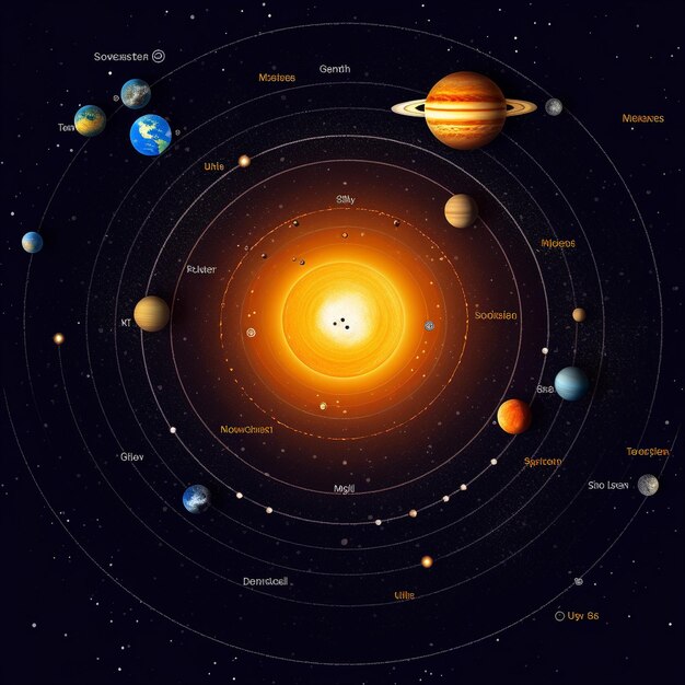 4K リアルな画像 宇宙の太陽系のグラフィック