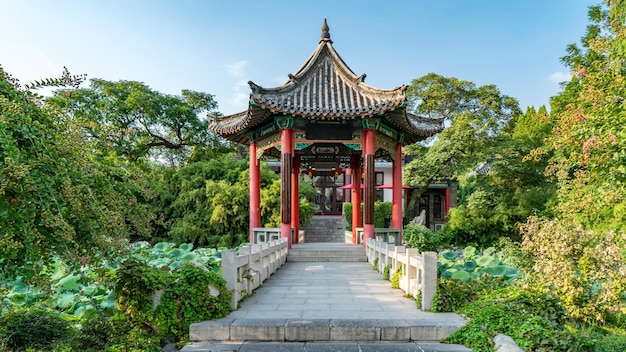 Photo 4k photograph capture chinese garden lake scenery