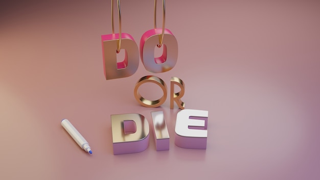 4k render high quality do or die 3d text background front vie