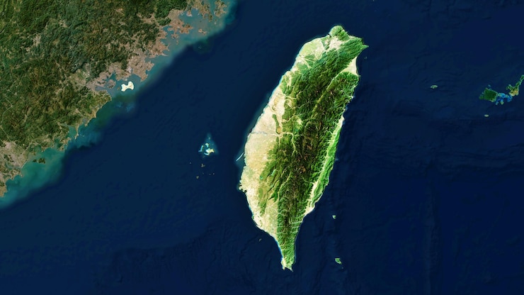 Photo 4k taiwan territory map in asia high resolution satellite view widescreen 4k resolution