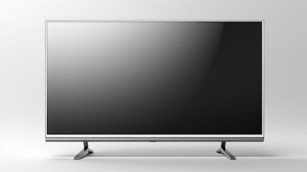 4K TV flat screen lcd or oled plasma realistic illustration White blank monitor