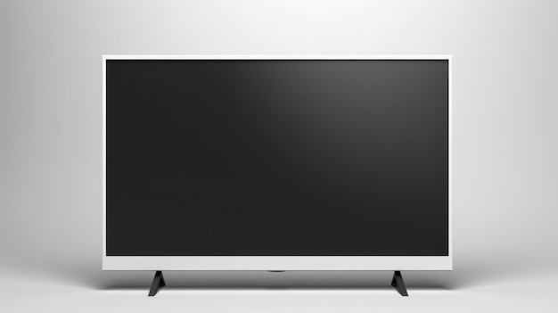 Foto tv a schermo piatto 4k lcd o oled plasma illustrazione realistica monitor bianco vuoto