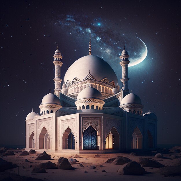 Photo 4k ultra realistic eid festival mosque holy event and islamic background image