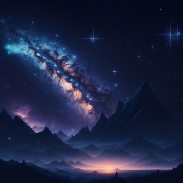 A 4k wallpaper with a dreamy night sky filled with stars and galaxies