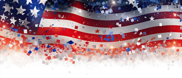 Photo 4th of july american flag banner and background