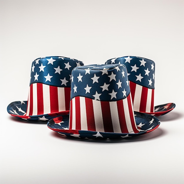 4th july design hats ultra hd photo on white background
