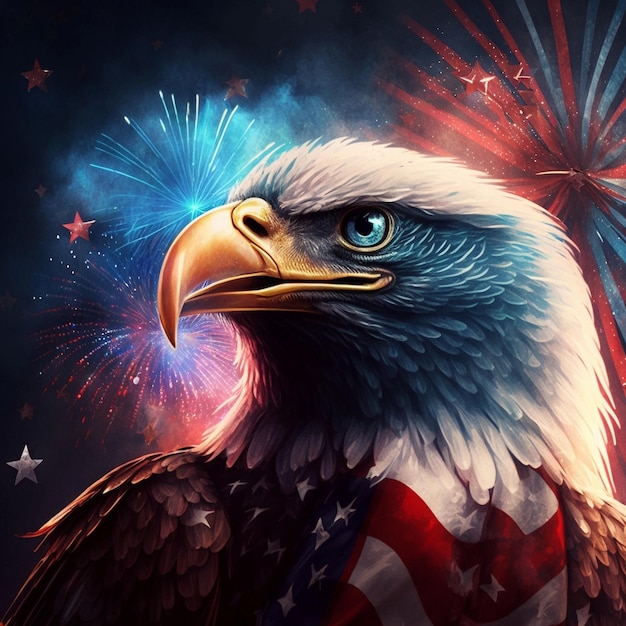 4th of July Eagle Background