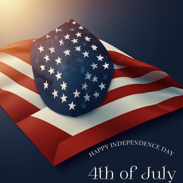 4th of July or independence day concept USa flag background Flag of Usa with shield ai generated