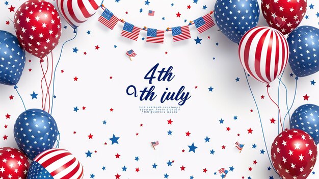Photo 4th july independence day of us vector illustration