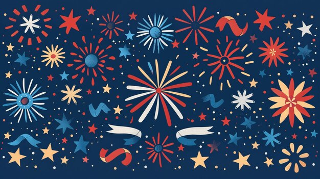 Photo 4th of july independence day vector illustration with the celebration greeting usa flag waving ribbo