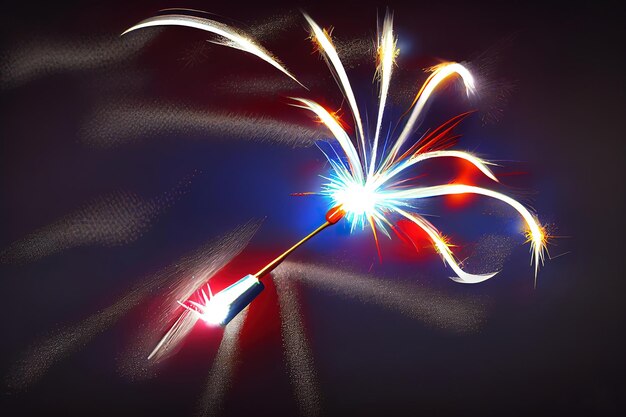 4th of July Sparkler Generative Ai