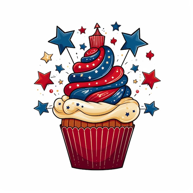 Photo 4th july usa independence day cupcake