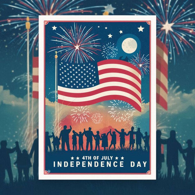 4th of July USA independence day poster design