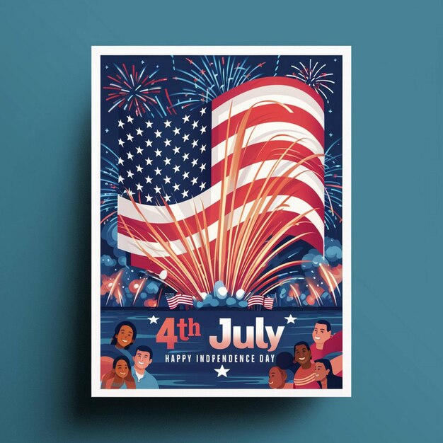 Photo 4th of july usa independence day poster design