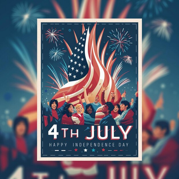 Photo 4th of july usa independence day poster design