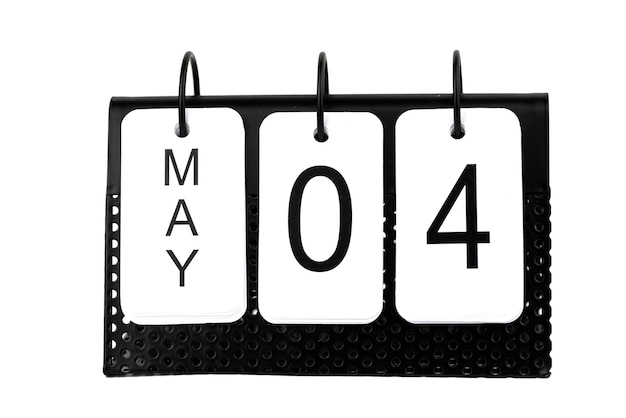 5 月 4 日 - 金属カレンダーの日付