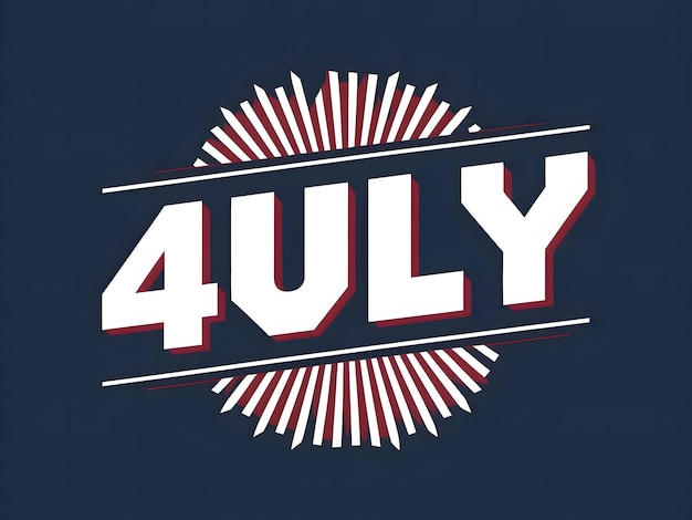 사진 7월 4일 독립기념일 인사 디자인: 미국 애국색