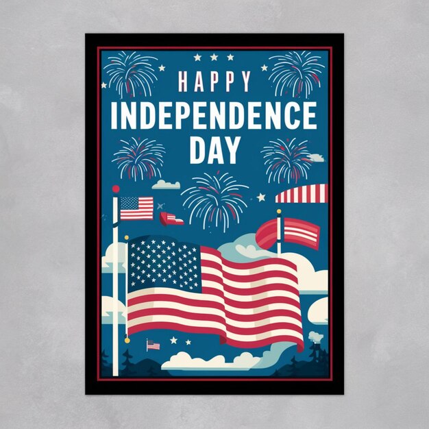 사진 7월 4일 미국 독립기념일 포스터 디자인