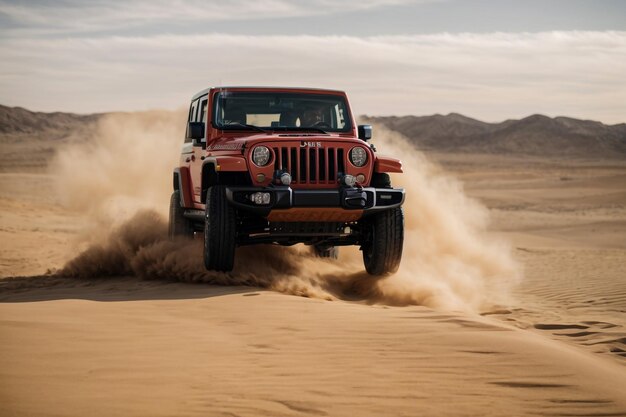 4x4 voertuig duin bashing in Sharqiya Sands woestijn in Oman 26 november 2021