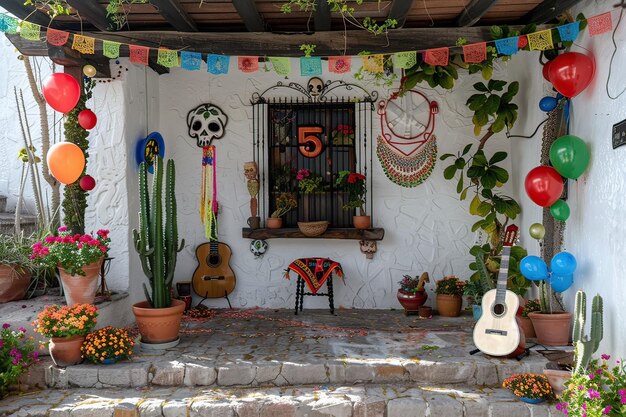 5 de mayo celebration room decoration Mexican culture Generative AI