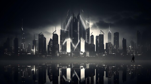 5 A futuristic and dynamic abstract architecture scene