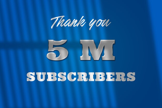 5 million subscribers celebration greeting banner with glass design
