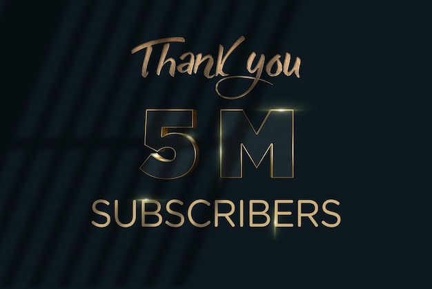 5 million subscribers celebration greeting banner with luxury design