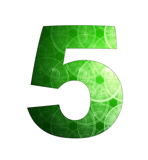 5 number with abstract design