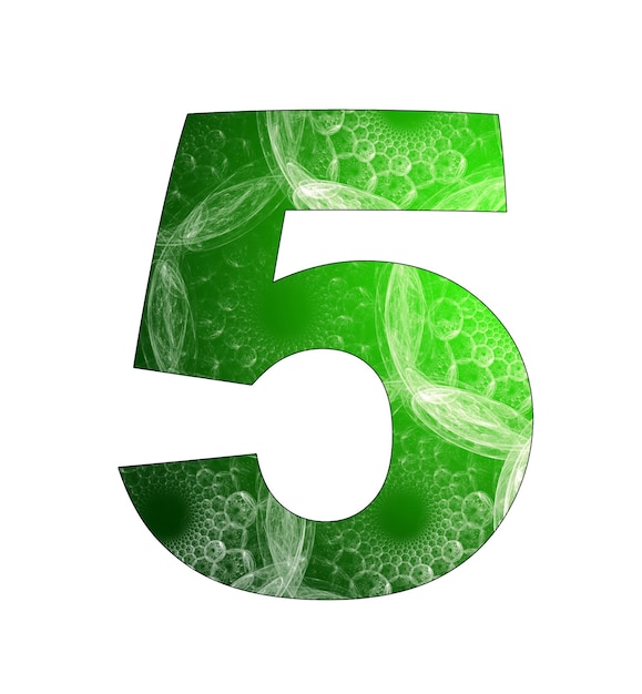 5 number with abstract design