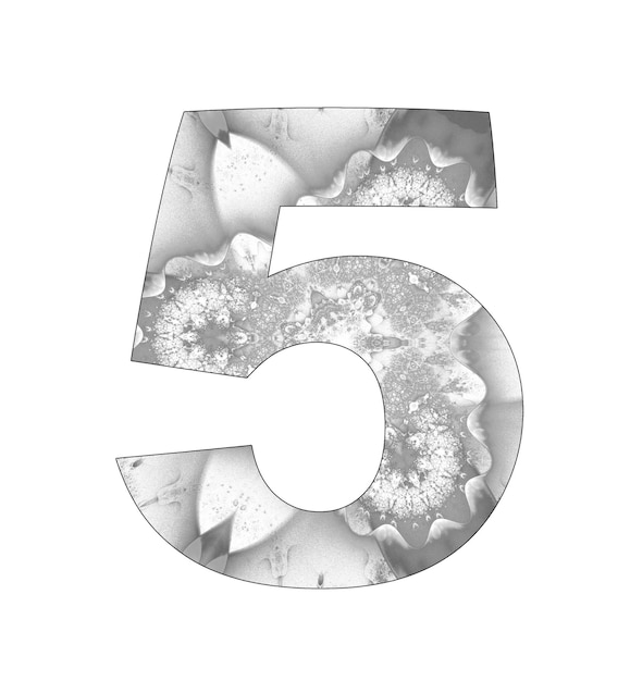 5 number with abstract design