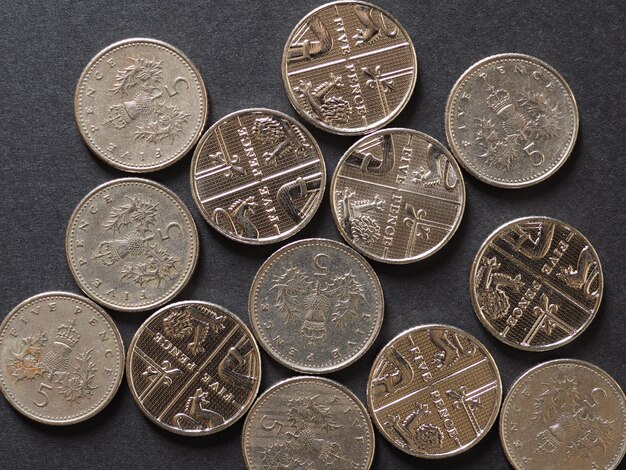 Photo 5 pence coin, united kingdom