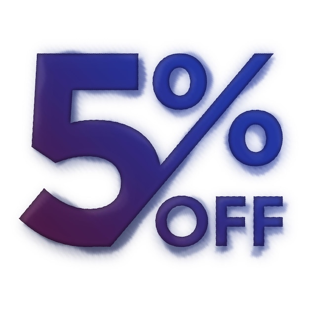 5 Percent Discount Offers Tag with Ink Style Design