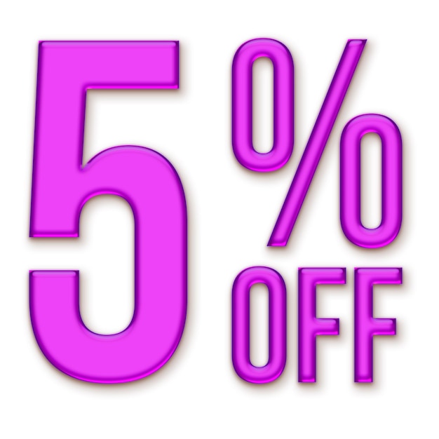 5 Percent Discount Offers Tag with Liquid Style Design