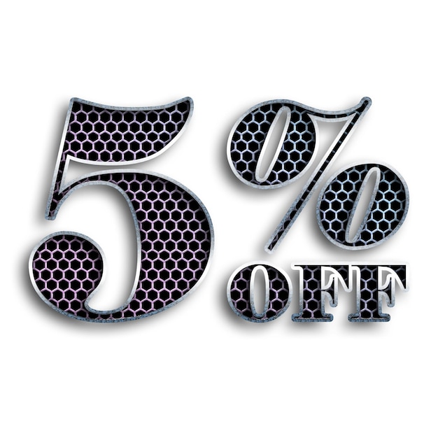 5 Percent Discount Offers Tag with Net Style Design