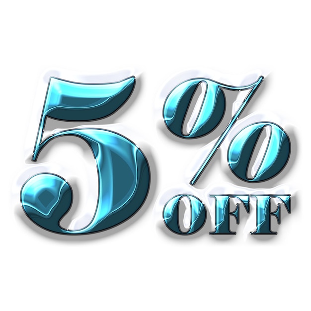 5 Percent Discount Offers Tag with Plastic Style Design